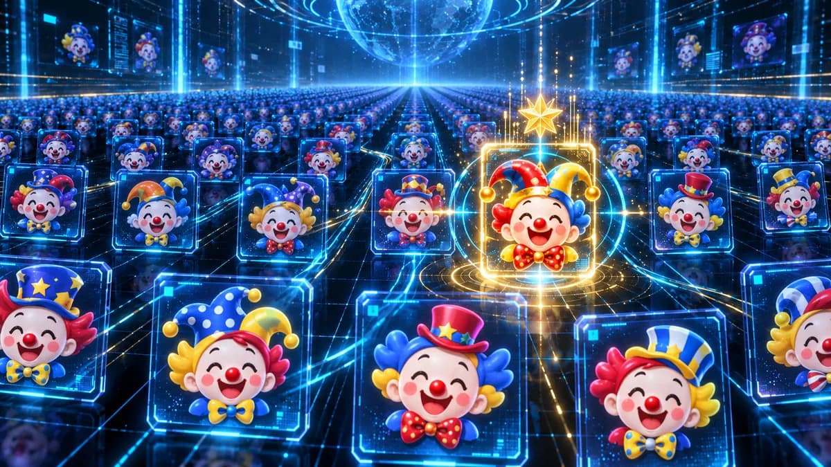 並んだジャグラーの台の中から、ひとつの台が光って選ばれているイメージ
